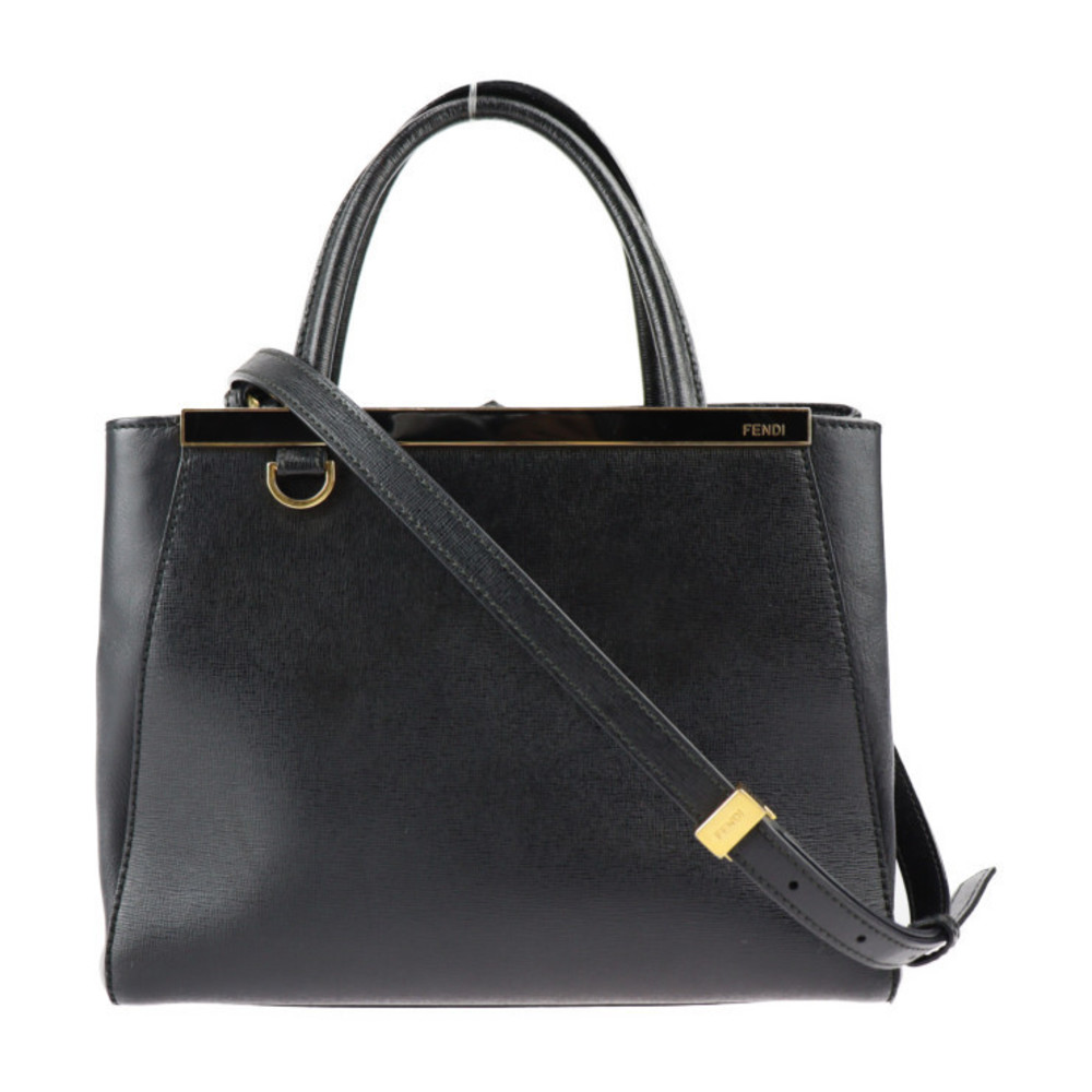 Fendi Petite 2Jours Handbag Leather Black